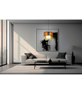 Pori Cylindrical Pendant Ceiling Light Brown 1xE27-2