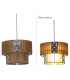 Pori Cylindrical Pendant Ceiling Light Brown 1xE27-3