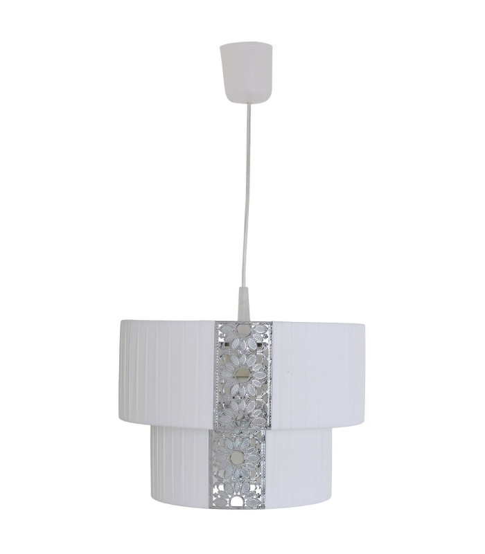 Pori Cylindrical Pendant Ceiling Light White 1xE27-1