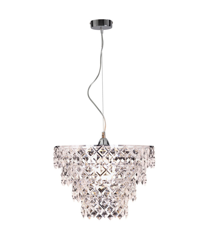Fancy 38cm Pendant Ceiling Light Chrome 1xE27-1