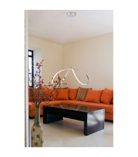 Loop Line LED Infinity Pendant Ceiling Light Chrome 3000K-2