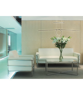 Loop Line LED Bar Pendant Ceiling Light Chrome 3000K-2