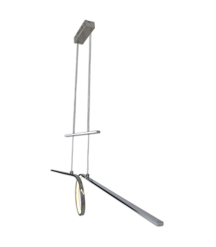 Loop Line LED Bar Pendant Ceiling Light Chrome 3000K-7