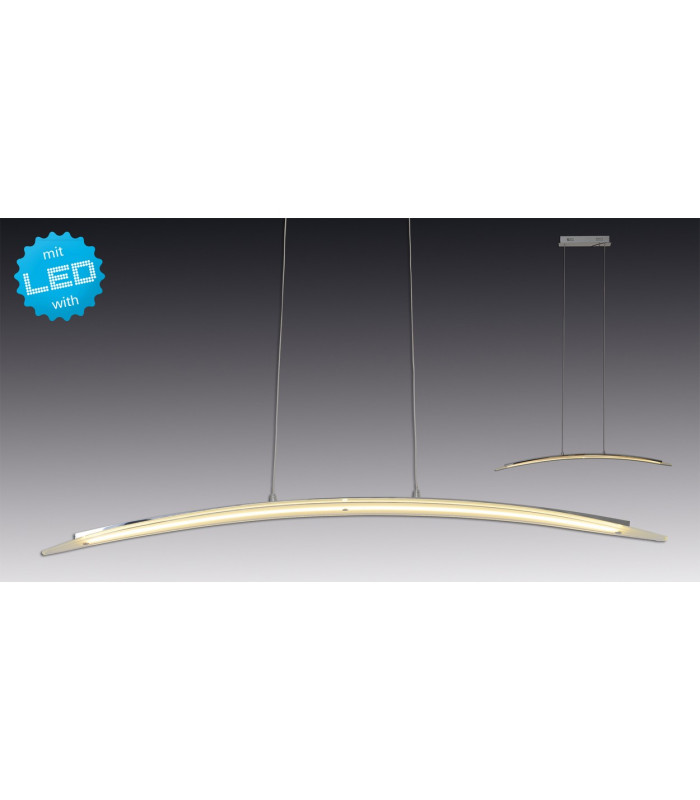 Surf Dimmable LED Bar Pendant Ceiling Light Chrome 3000K-7