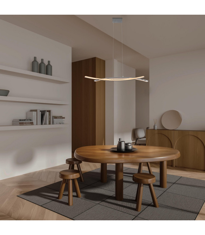 Theo Dimmable LED Bar Pendant Ceiling Light Chrome 3000K-3
