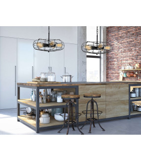 Alex Wire Frame Pendant Ceiling Light Black 5xE27-2