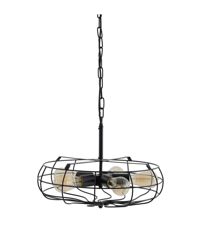 Alex Wire Frame Pendant Ceiling Light Black 5xE27-5
