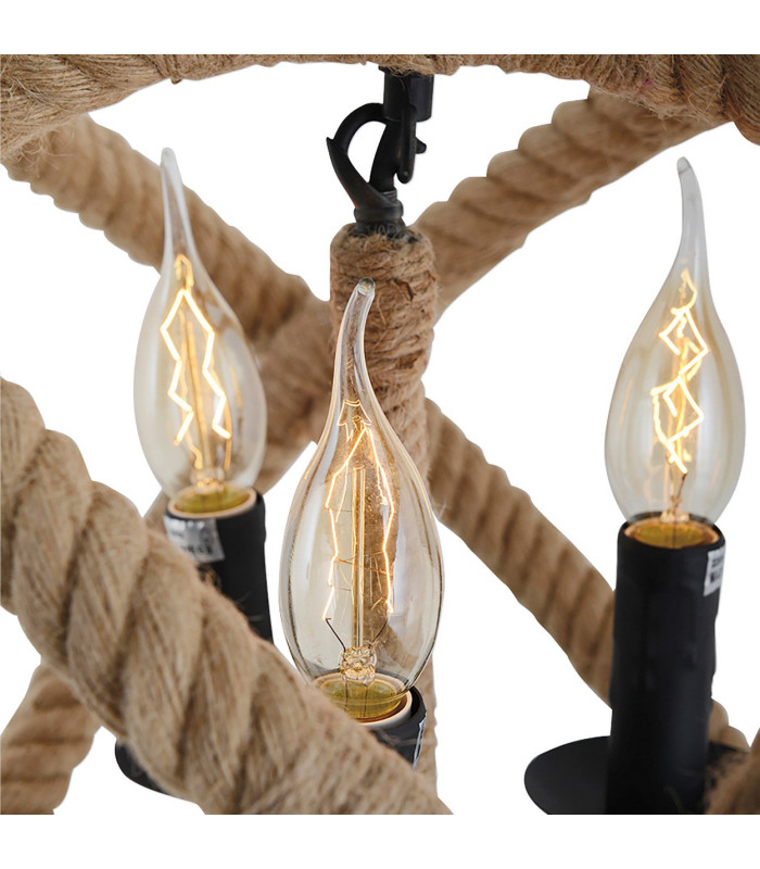 Regia Wire Frame Pendant Ceiling Light Beige 3xE14-6