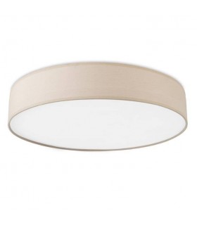 LED Small Flush Ceiling Light Beige Fabric - 1