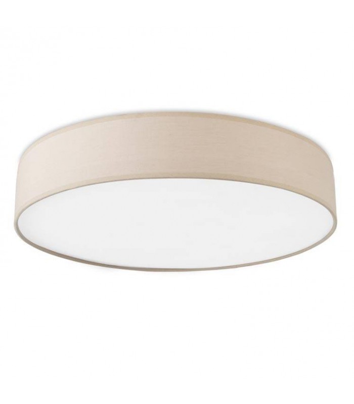 LED Small Flush Ceiling Light Beige Fabric - 1