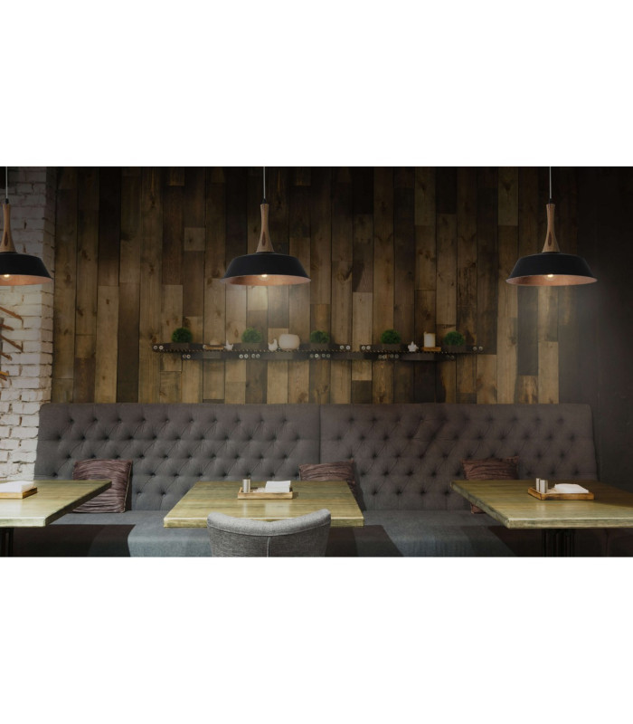 Culum Dome Pendant Ceiling Light Black 1xE27-3