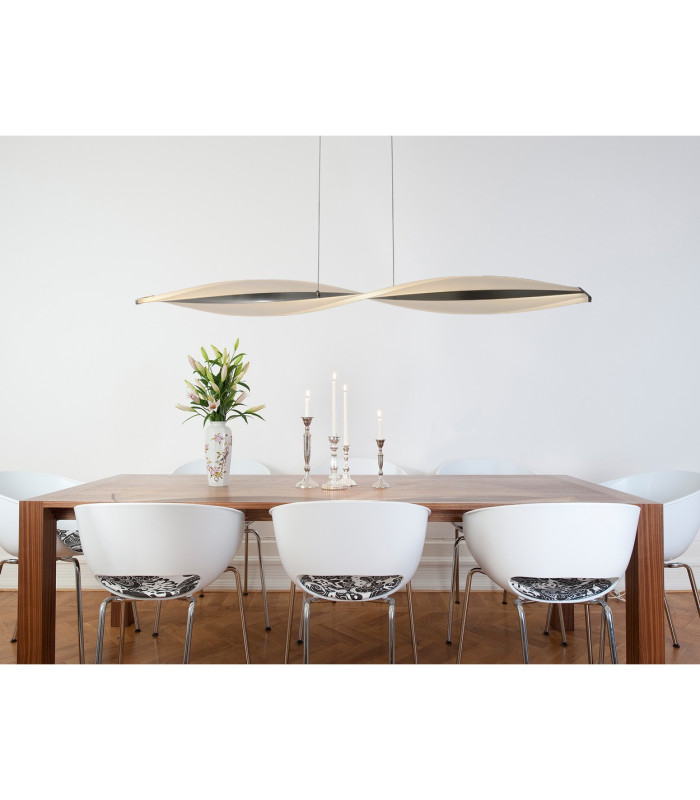 Nina Dimmable LED Bar Pendant Ceiling Light Steel-Blank 2954K-2