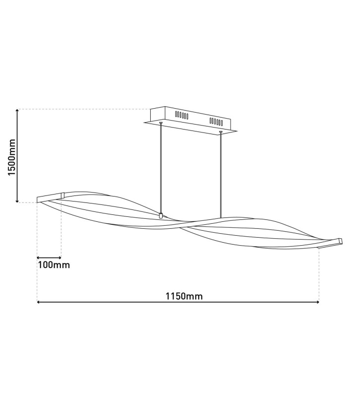 Nina Dimmable LED Bar Pendant Ceiling Light Steel-Blank 2954K-3