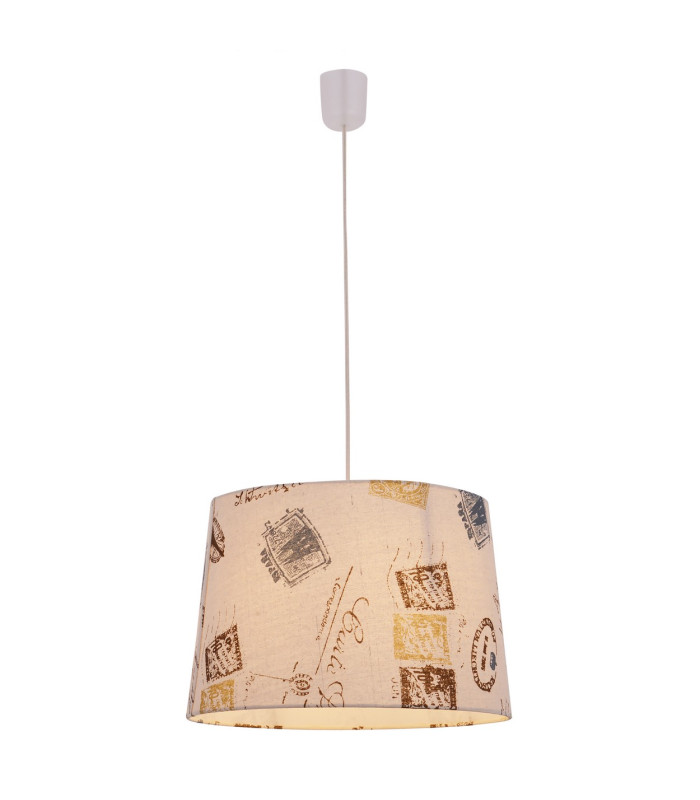 Print Cylindrical Pendant Ceiling Light Brown-4