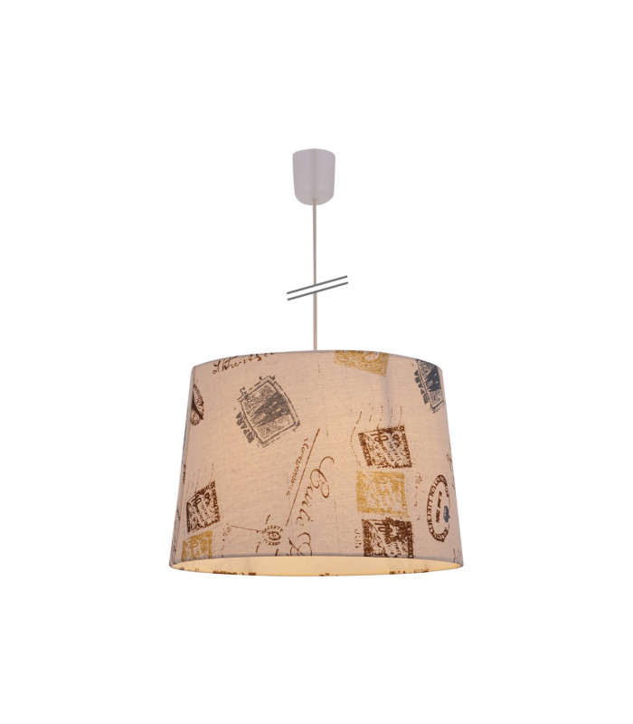Print Cylindrical Pendant Ceiling Light Brown-5