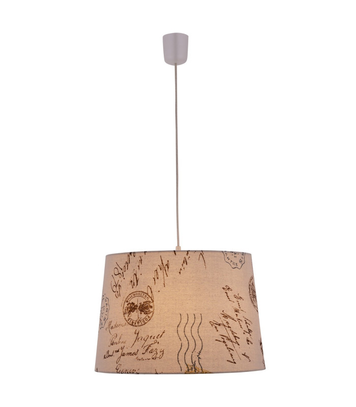 Print Cylindrical Pendant Ceiling Light Brown-6