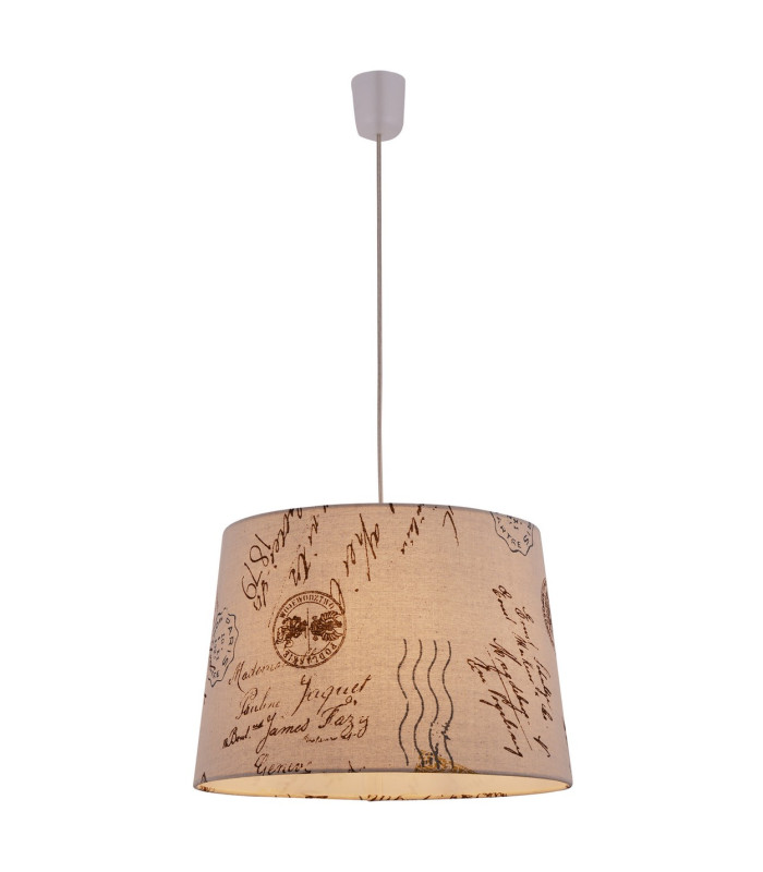 Print Cylindrical Pendant Ceiling Light Brown-7