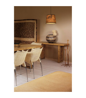 Print Cylindrical Pendant Ceiling Light Brown 1xE27-2