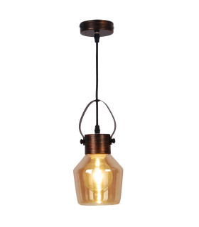 Alex Dome Pendant Ceiling Light Yellow 1xE27-1