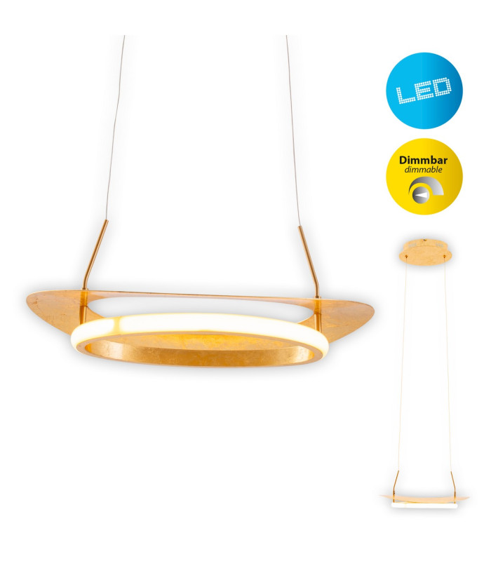 Pisa Dimmable LED Pendant Ceiling Light Gold 3000K-12
