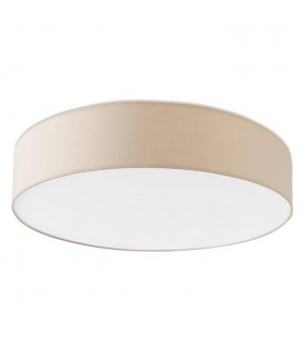 LED Large Flush Ceiling Light Beige Fabric - 1