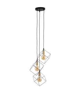 Canto Cluster Pendant Ceiling Light Black 3xE27-1