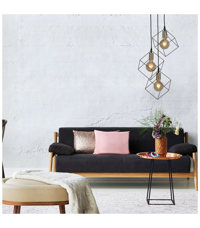 Canto Cluster Pendant Ceiling Light Black 3xE27-2