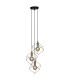 Canto Cluster Pendant Ceiling Light Black 3xE27-6