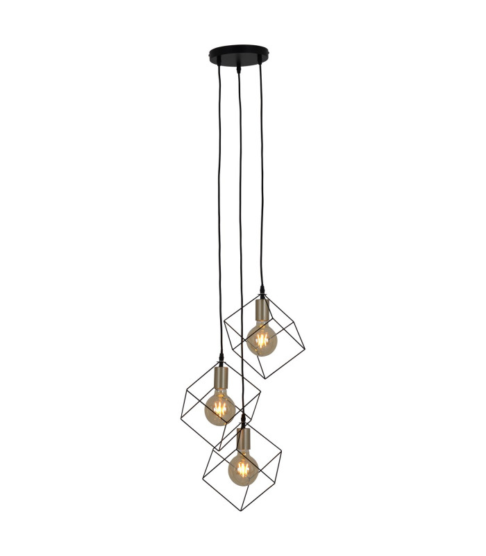 Canto Cluster Pendant Ceiling Light Black 3xE27-6