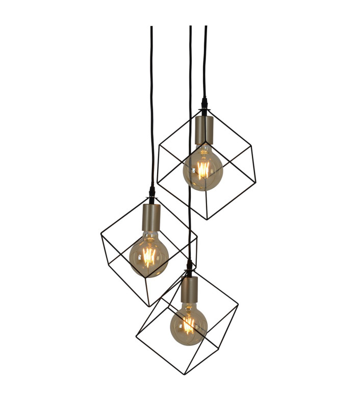 Canto Cluster Pendant Ceiling Light Black 3xE27-7