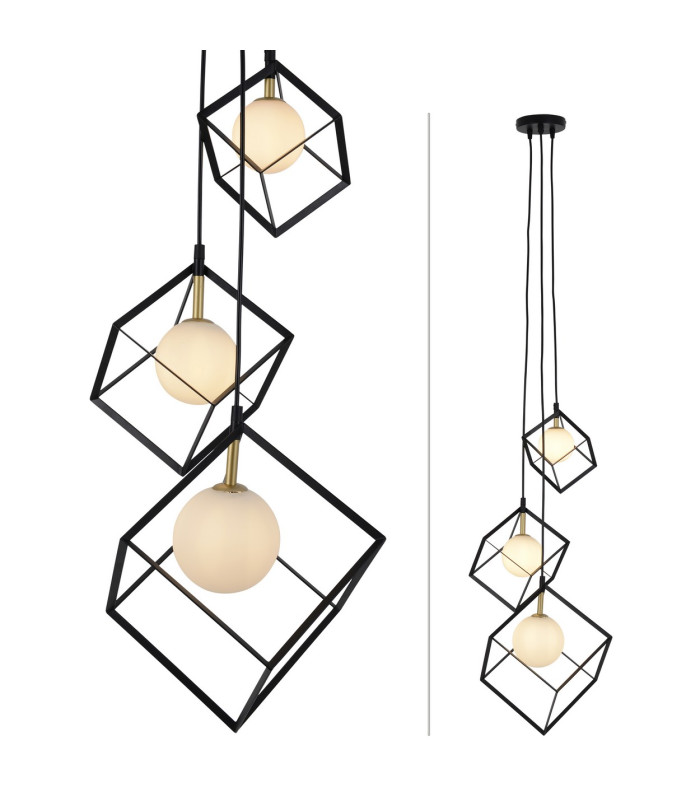 Cadre Cluster Pendant Ceiling Light Black-6