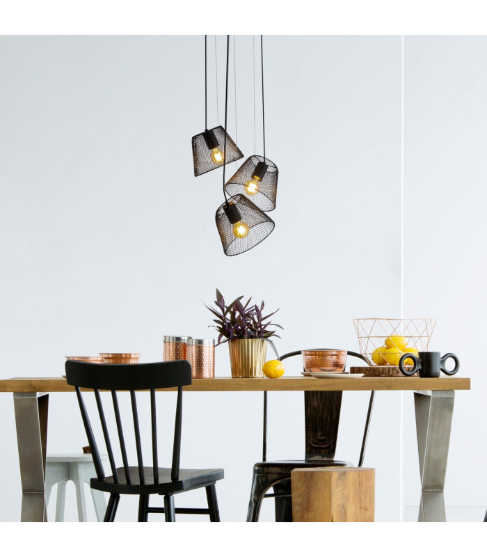 Korie Cluster Pendant Ceiling Light Black 1xE27-3