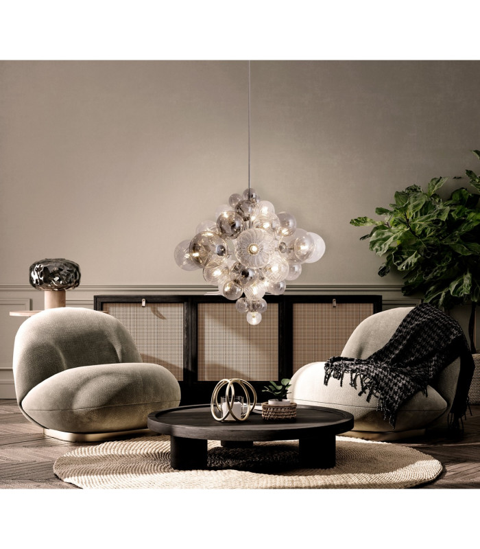Sphere Spherical Pendant Ceiling Light Chrome-3