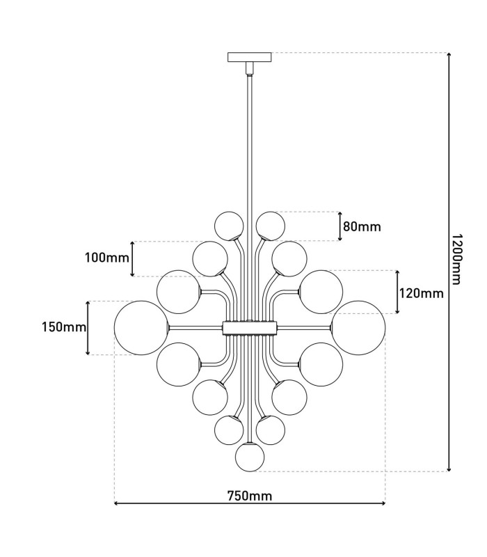 Sphere Spherical Pendant Ceiling Light Chrome-4