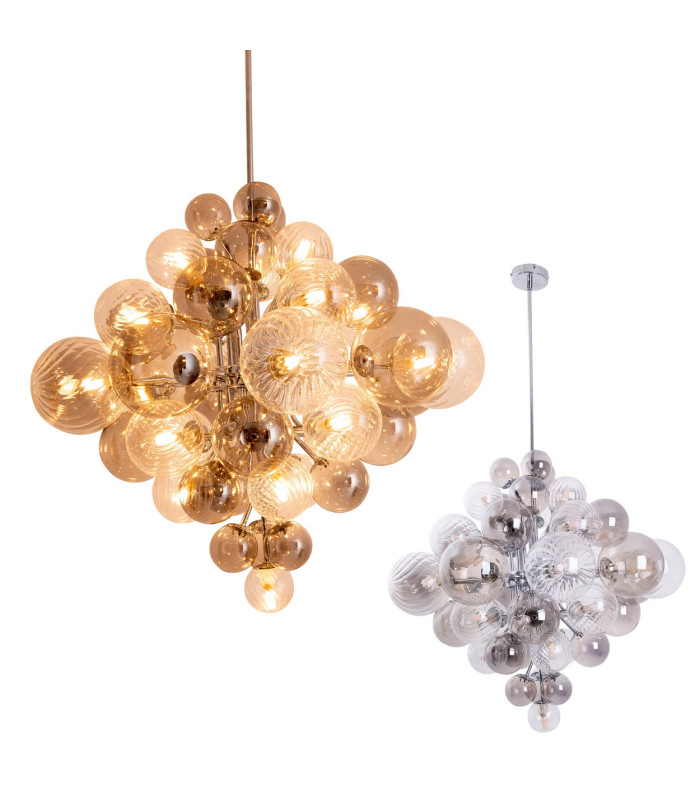 Sphere Spherical Pendant Ceiling Light Chrome-14
