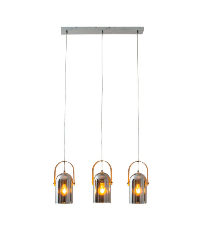 Vidrio Bar Pendant Ceiling Light Silver 3xE27-4