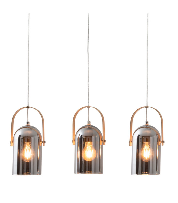 Vidrio Bar Pendant Ceiling Light Silver 3xE27-5