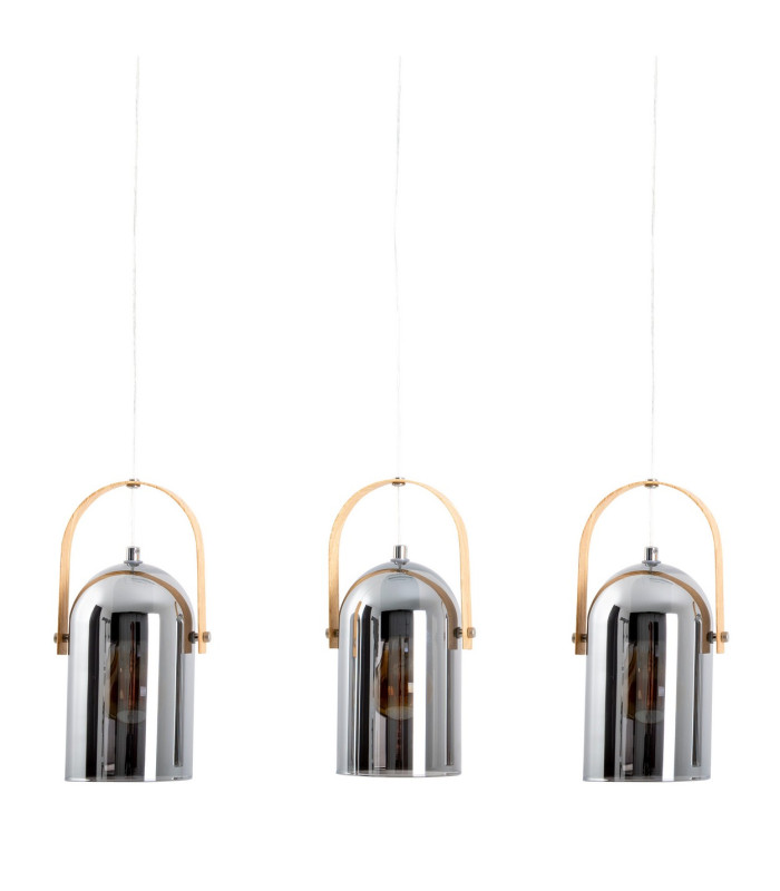 Vidrio Bar Pendant Ceiling Light Silver 3xE27-6