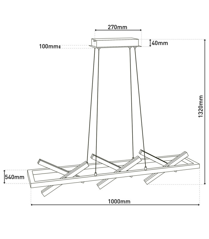 Cadice LED Bar Pendant Ceiling Light Gold 3000K-3