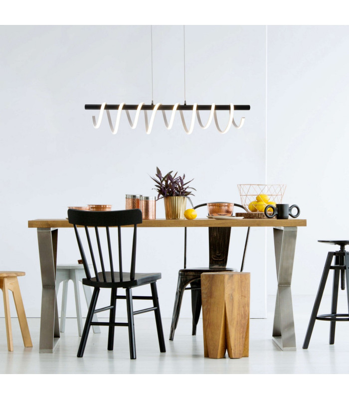 Belleza Dimmable LED Bar Pendant Ceiling Light Black 3200K-2