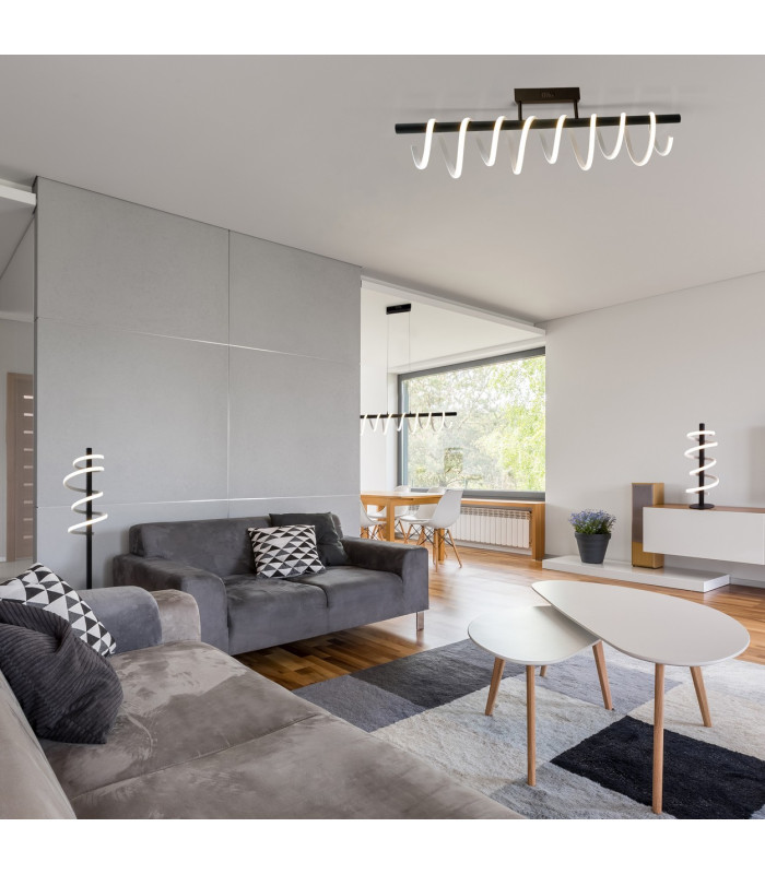 Belleza Dimmable LED Bar Pendant Ceiling Light Black 3200K-3