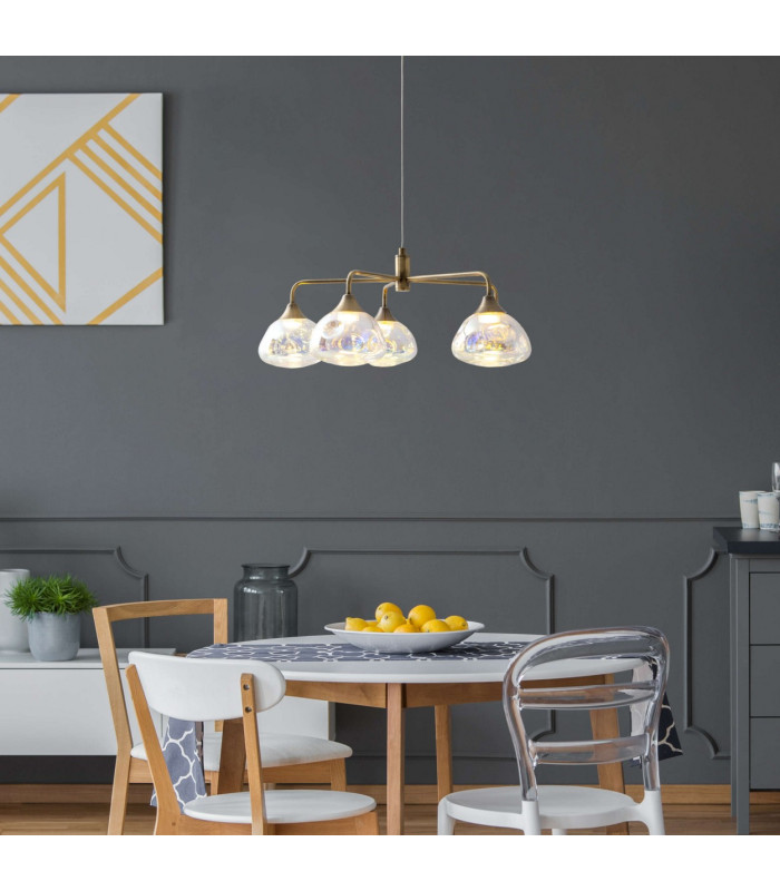 Varna LED Multi Arm Pendant Ceiling Light Brass 2500K-2