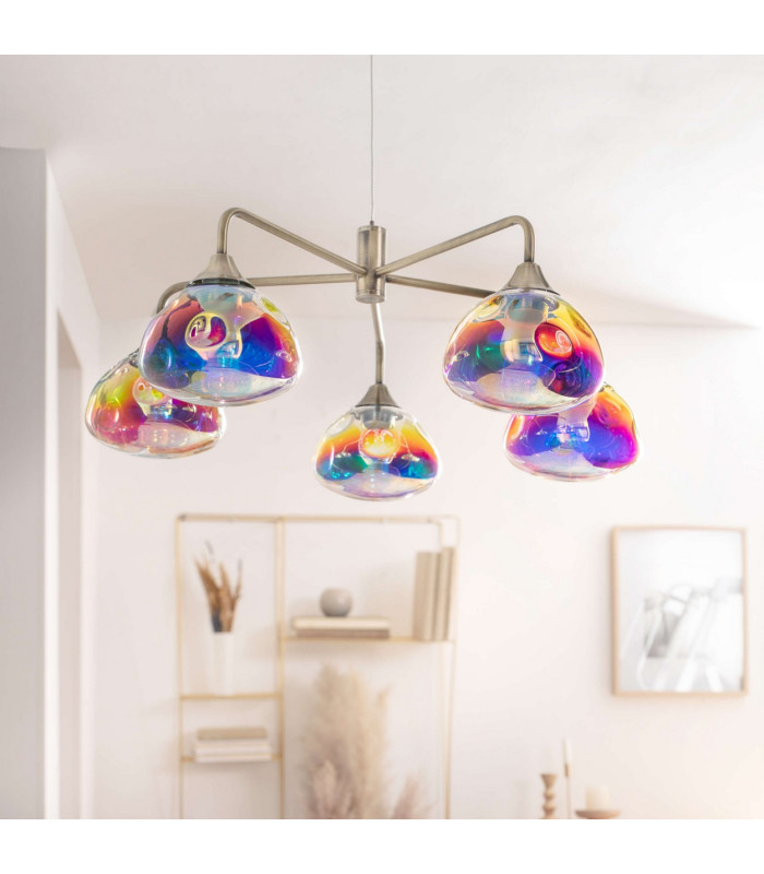 Varna LED Multi Arm Pendant Ceiling Light Brass 2500K-4
