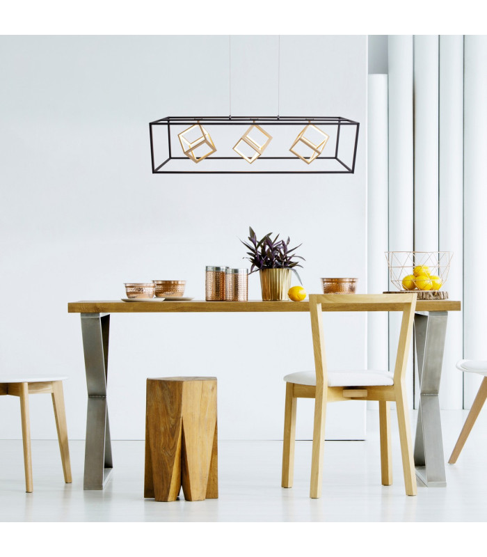 Tripolis Dimmable LED Bar Pendant Ceiling Light Black 2800K-2