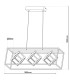 Tripolis Dimmable LED Bar Pendant Ceiling Light Black 2800K-4