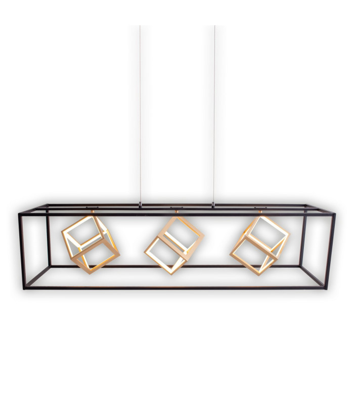 Tripolis Dimmable LED Bar Pendant Ceiling Light Black 2800K-5