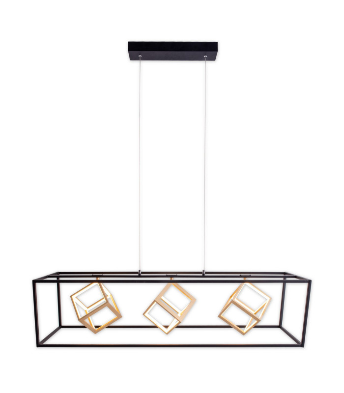 Tripolis Dimmable LED Bar Pendant Ceiling Light Black 2800K-6