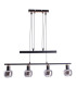 Fumoso Bar Pendant Ceiling Light Black 4xE14-1