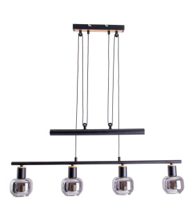 Fumoso Bar Pendant Ceiling Light Black 4xE14-1