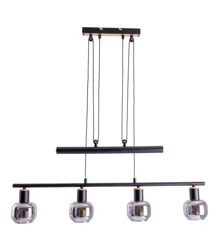 Fumoso Bar Pendant Ceiling Light Black 4xE14-1